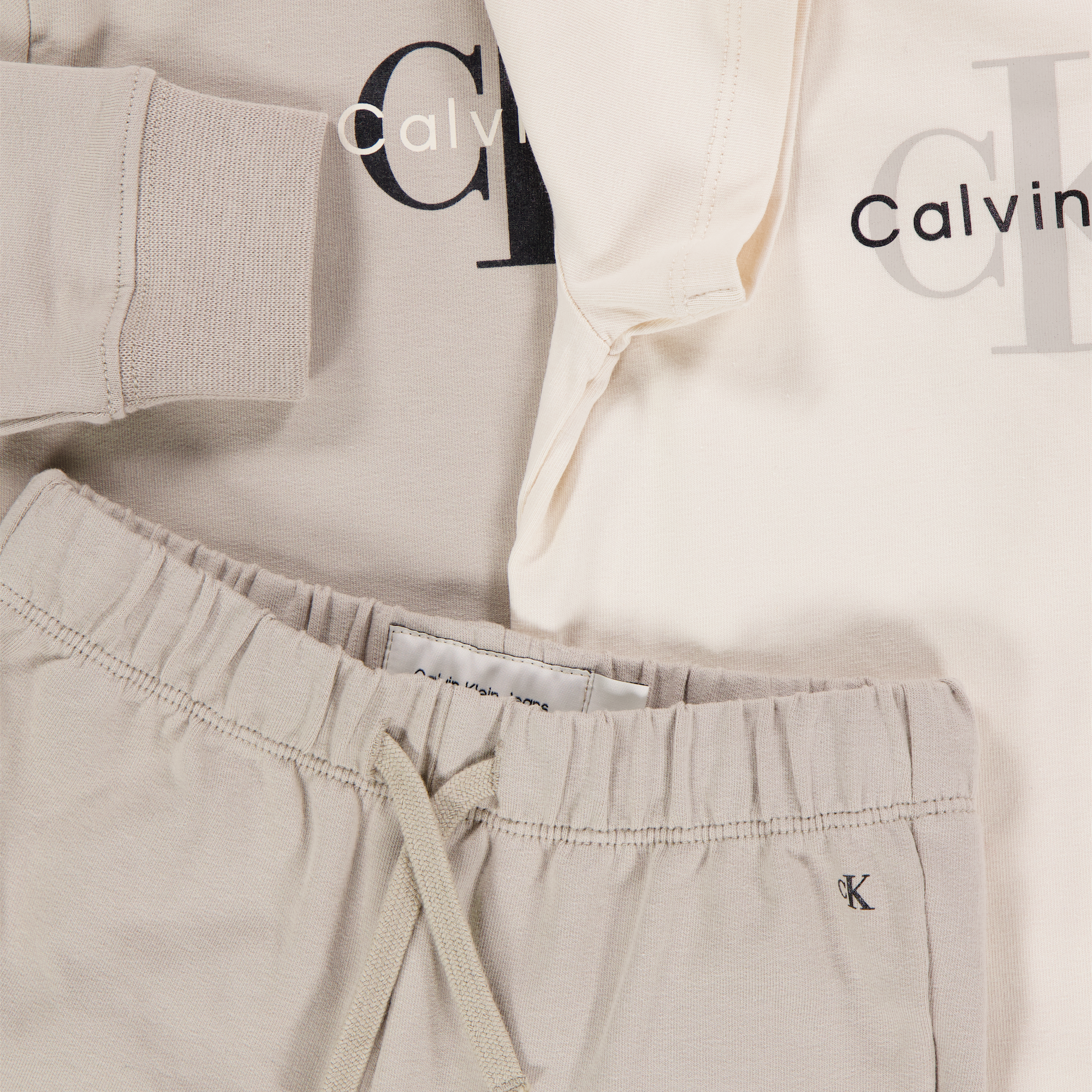 Calvin Klein Baby Unisex Jogging suit In Light Beige