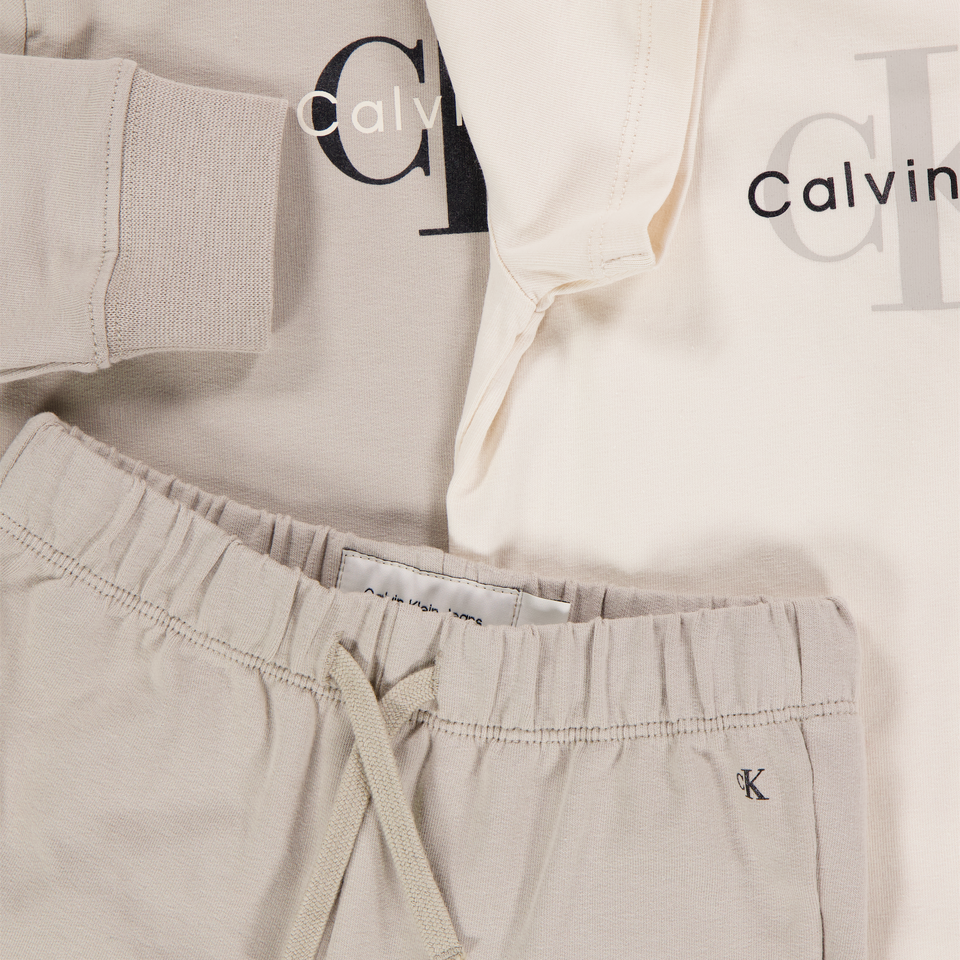 Calvin Klein Baby Unisex Jogging suit In Light Beige