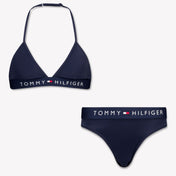 Tommy Hilfiger Kids Girls Swimwear In Navy
