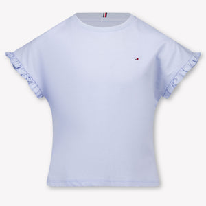 Tommy Hilfiger Kinder Meisjes T-Shirt In Licht Blauw