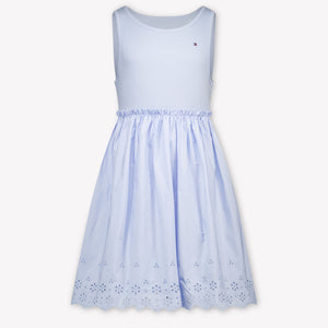 Tommy Hilfiger Kinder Meisjes Jurk In Licht Blauw