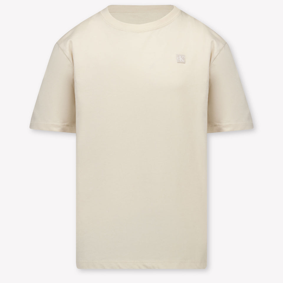 Calvin Klein Kids Unisex T-Shirt In Light Beige