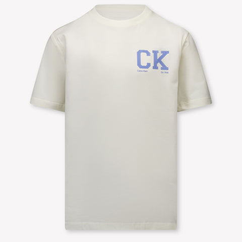 Calvin Klein Kinder Jongens T-Shirt In Off White