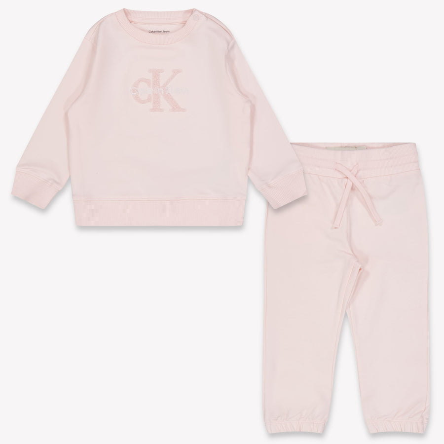 Calvin Klein Baby Girls Tracksuit in Light Pink