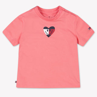 Tommy Hilfiger Baby Unisex T-Shirt In Dark Pink