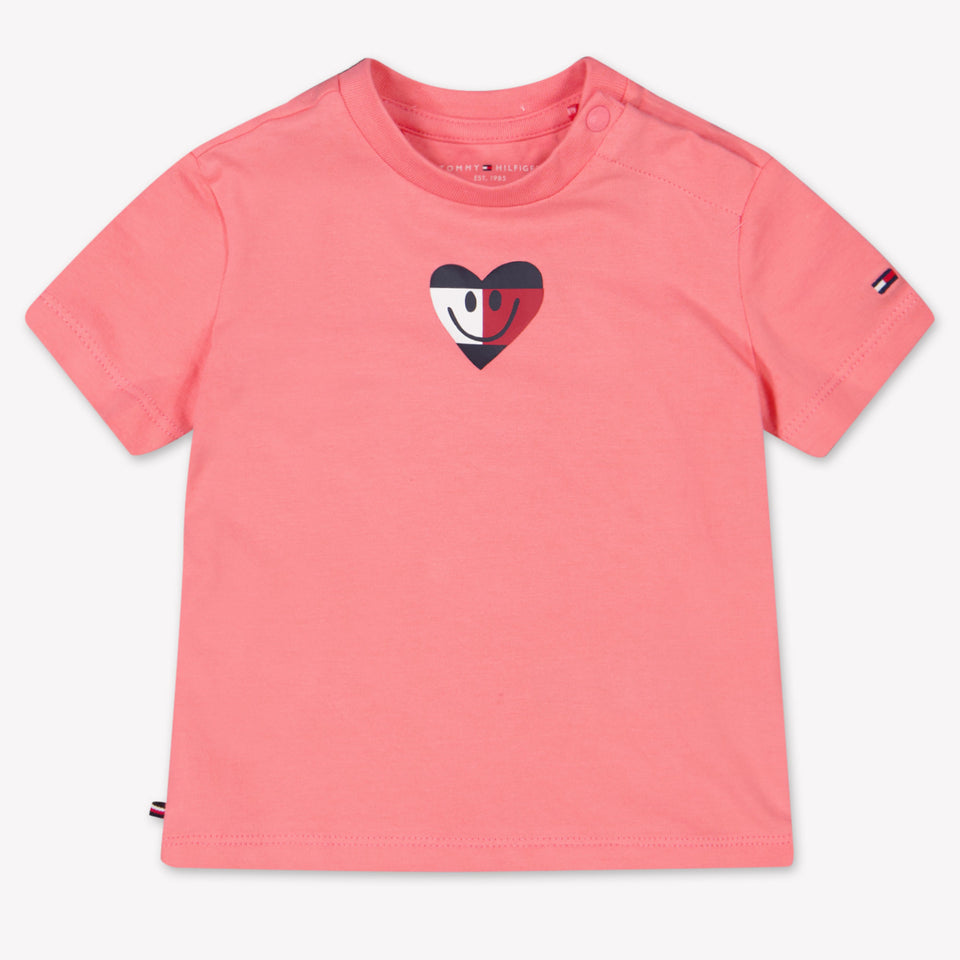 Tommy Hilfiger Baby Unisex T-Shirt In Dark Pink