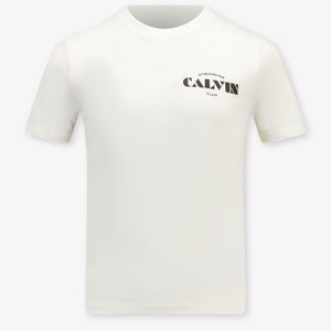 Calvin Klein Kids Boys T-Shirt In OffWhite