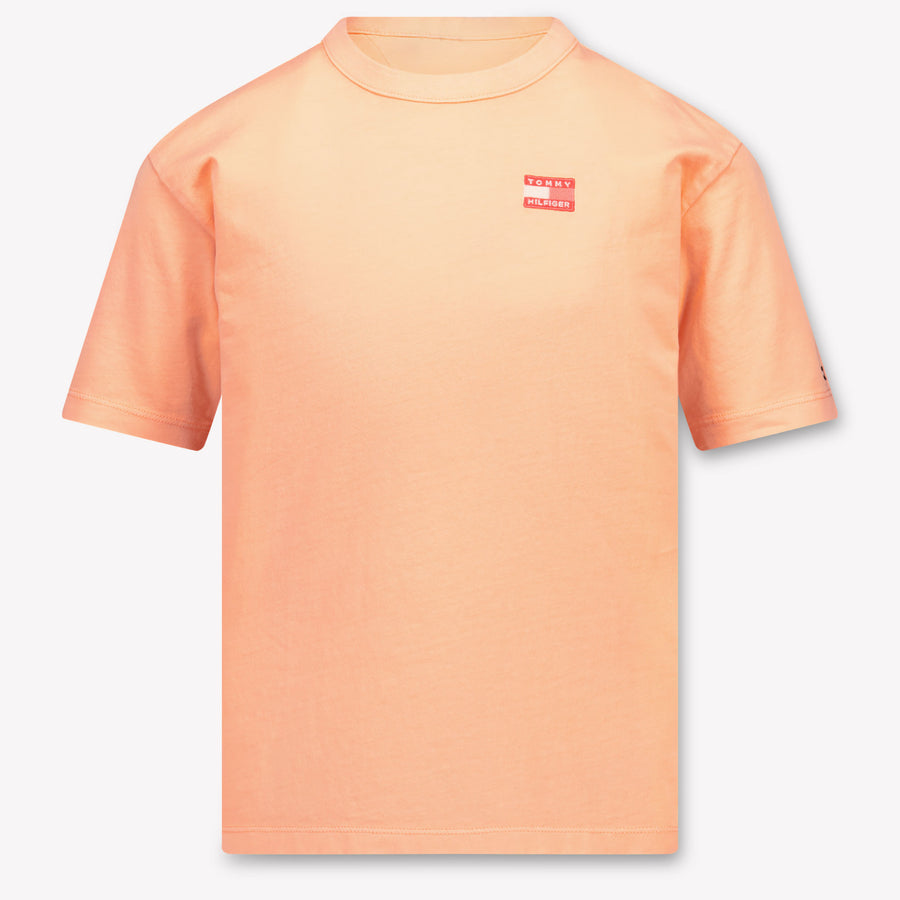 Tommy Hilfiger Kinder Jongens T-Shirt In Fluor Oranje