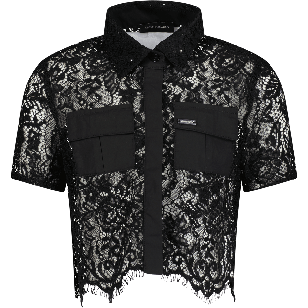 MonnaLisa Kinder Meisjes Blouse Zwart 7Y