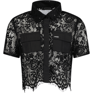 MonnaLisa Kinder Meisjes Blouse Zwart 7Y