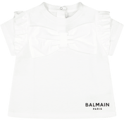 Balmain Baby Meisjes T-Shirt Wit