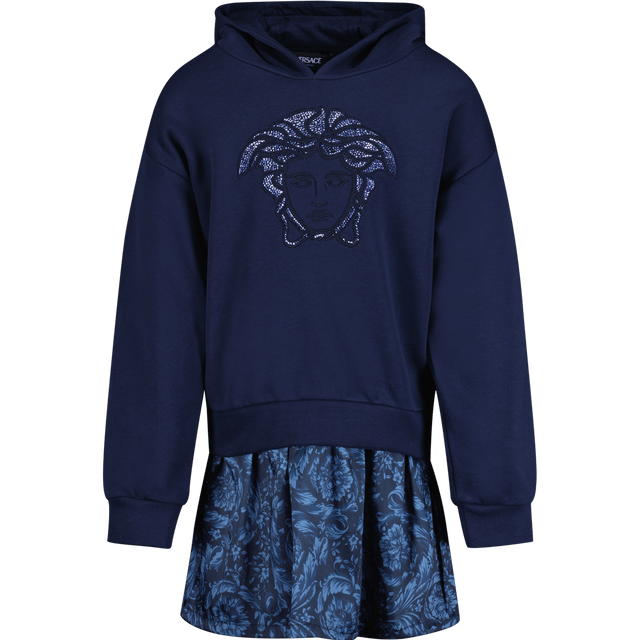 Versace Kinder Meisjes Jurk Navy 4Y