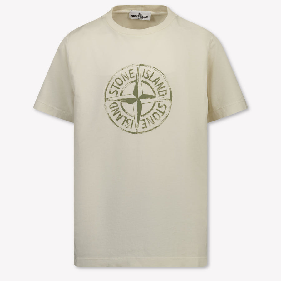 Stone Island Kinder Jongens T-Shirt In Off White