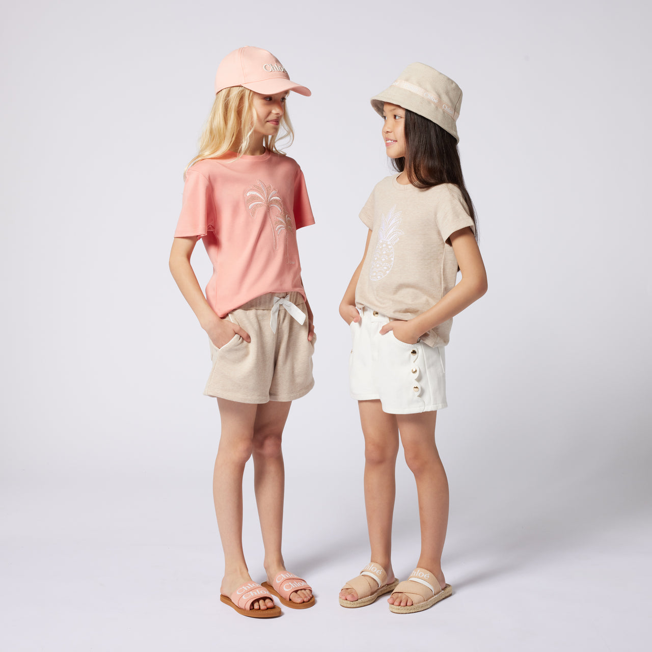 Chloe Meisjes Slippers In Beige