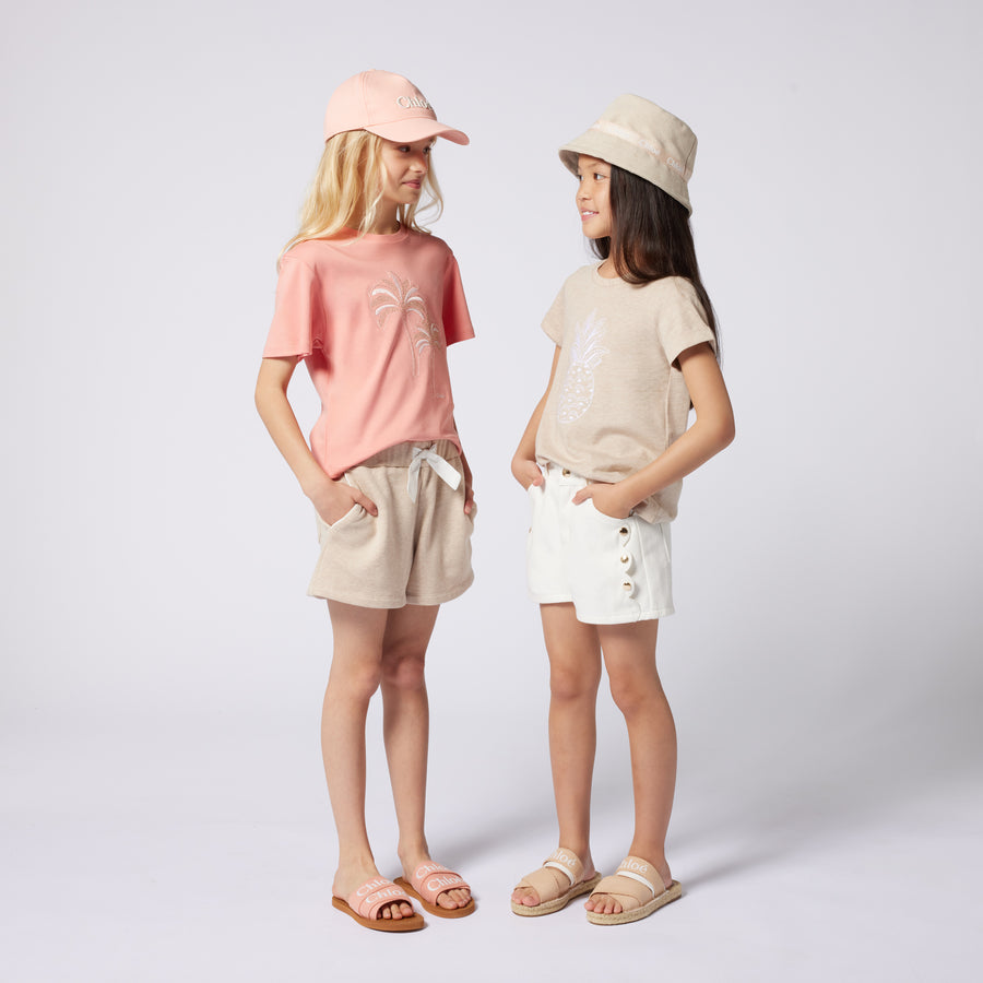 Chloe Meisjes Slippers In Beige