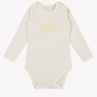Malelions Baby Unisex Romper Offwhite