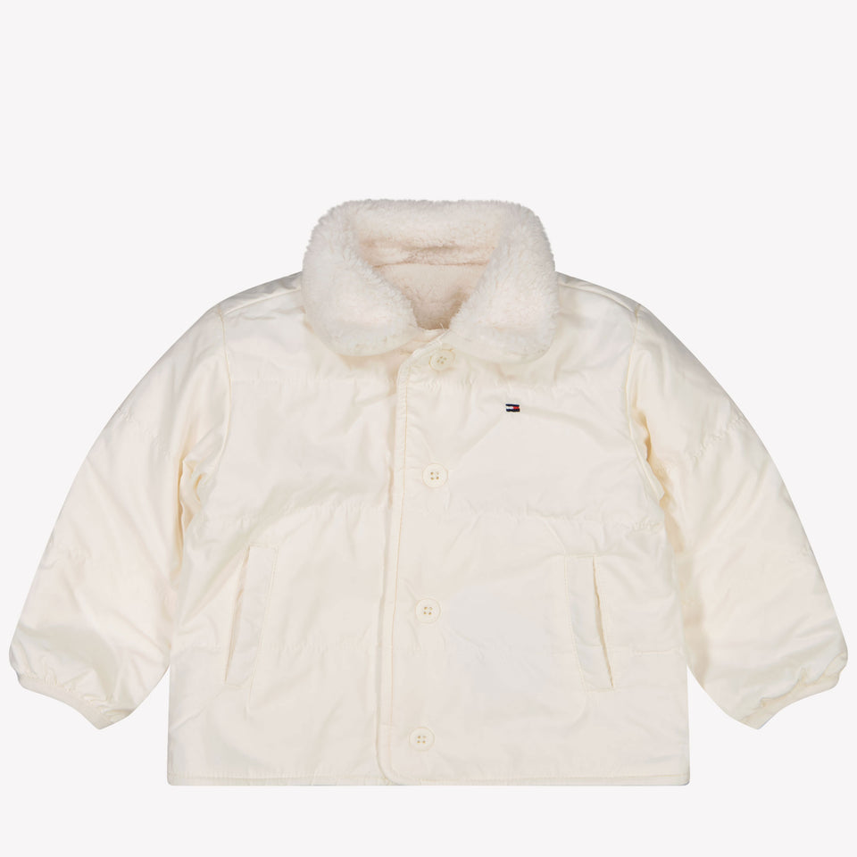 Tommy Hilfiger Baby Faux fur jas Off White