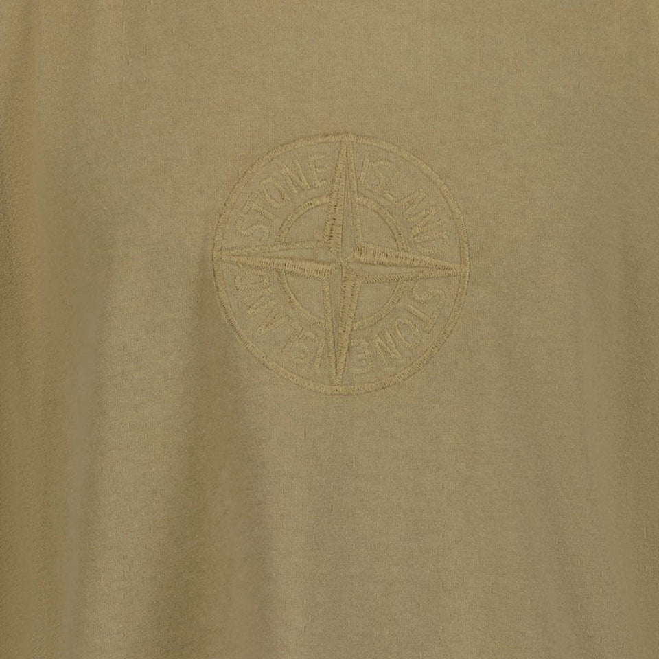 Stone Island Kinder Jongens T-Shirt In Beige