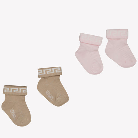 Versace Baby Unisex Socks in Pink