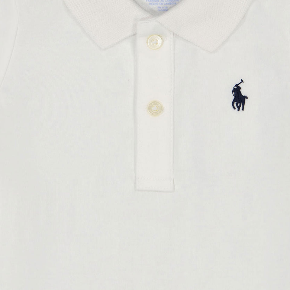 Ralph Lauren Baby Jongens Rompertje In Wit