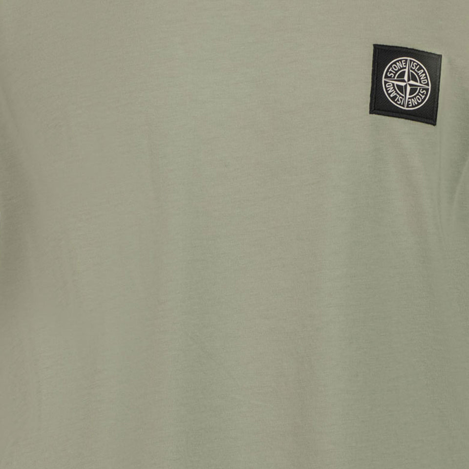 Stone Island Kinder Jongens T-Shirt In Olijf Groen