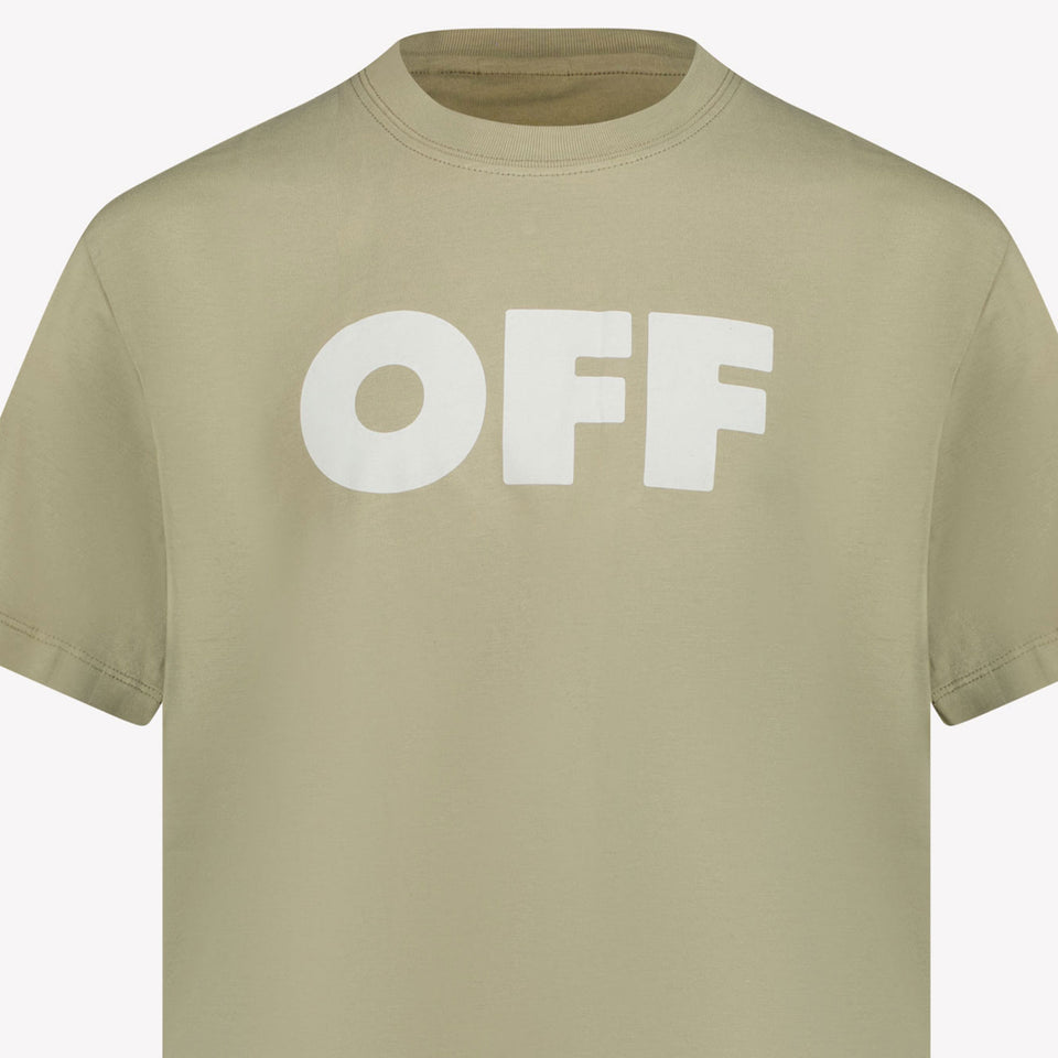 Off-White Kinder Jongens T-Shirt In Khaki