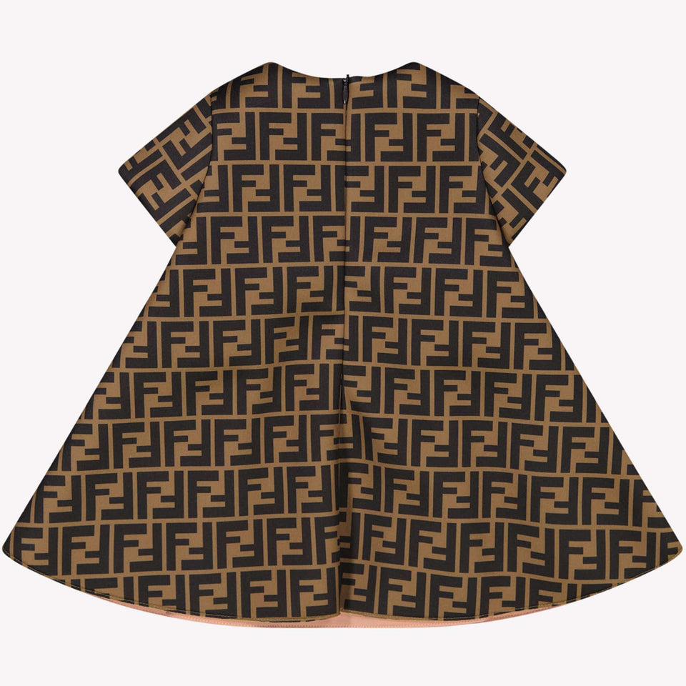 Fendi Baby Meisjes Jurk Bruin