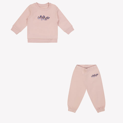 Off-White Baby girls jogging suit Light Pink