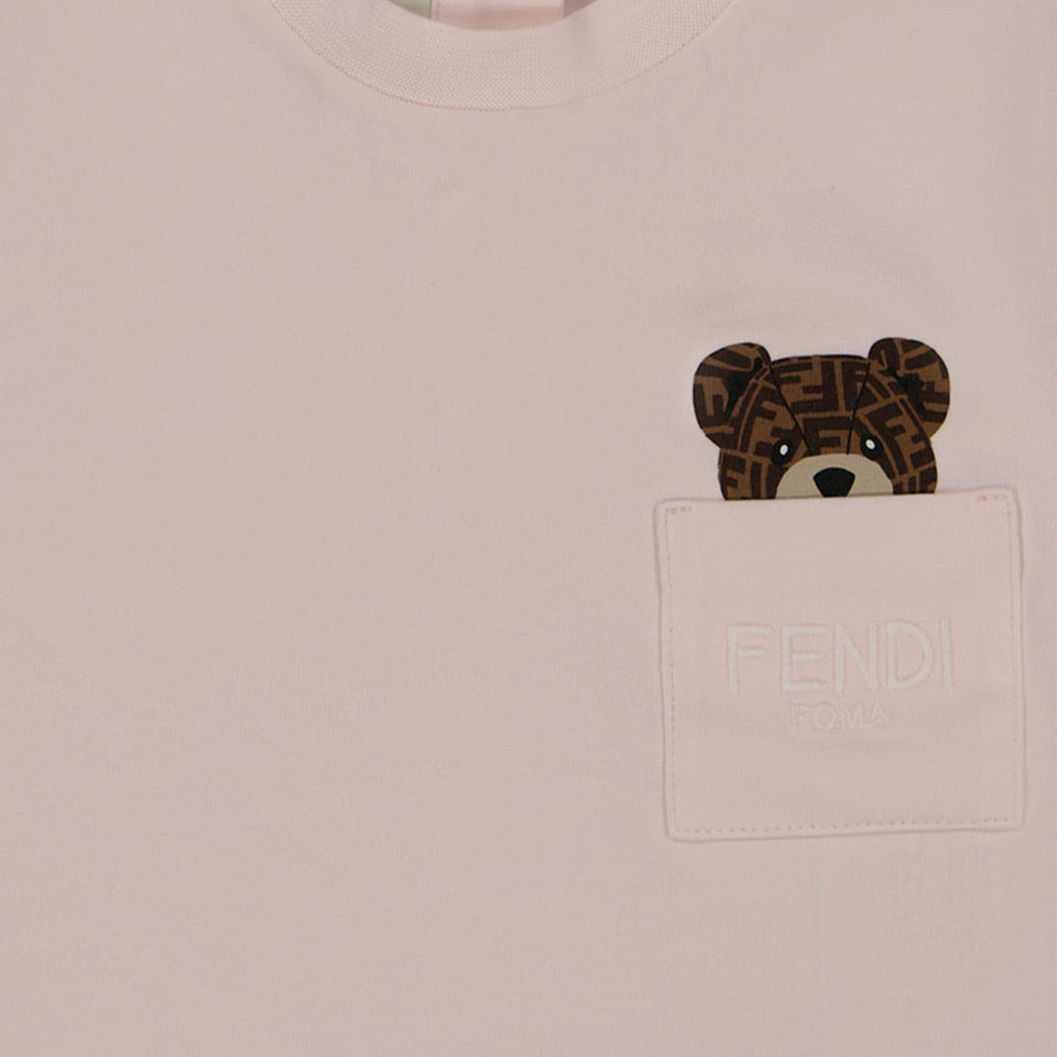 Fendi Baby Unisex T-shirt Licht Roze