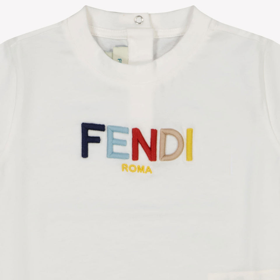 Fendi Baby Unisex T-Shirt Wit