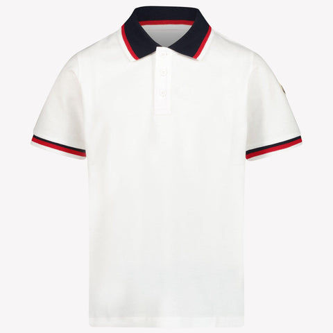 Moncler Kids Boys Polo  White