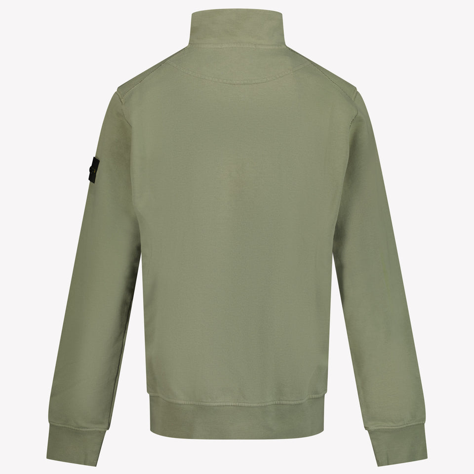 Stone Island Kids Boys Sweater in Olive Green