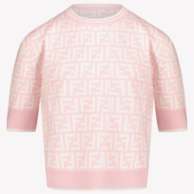 Fendi Kinder Meisjes T-Shirt Licht Roze