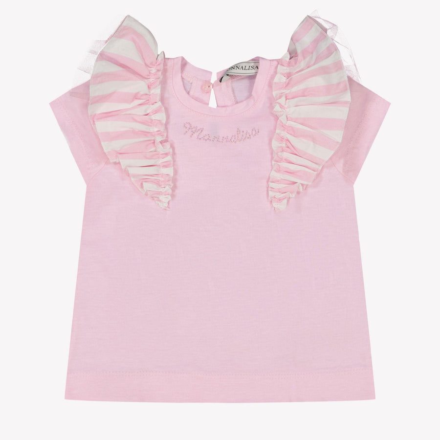 MonnaLisa Baby Meisjes T-Shirt in Licht Roze