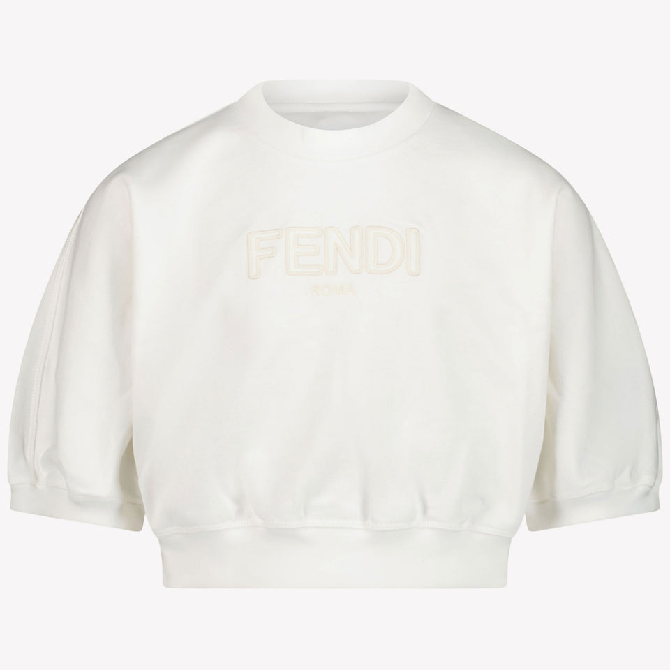 Fendi Kinder Meisjes T-Shirt In Wit