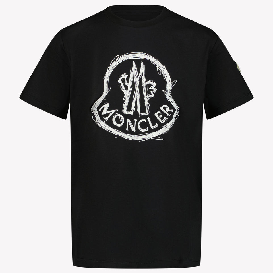 Moncler Kids Boys in T-Shirt Black