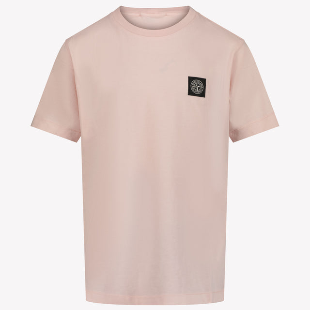 Stone Island Kinder Jongens T-Shirt In Licht Roze