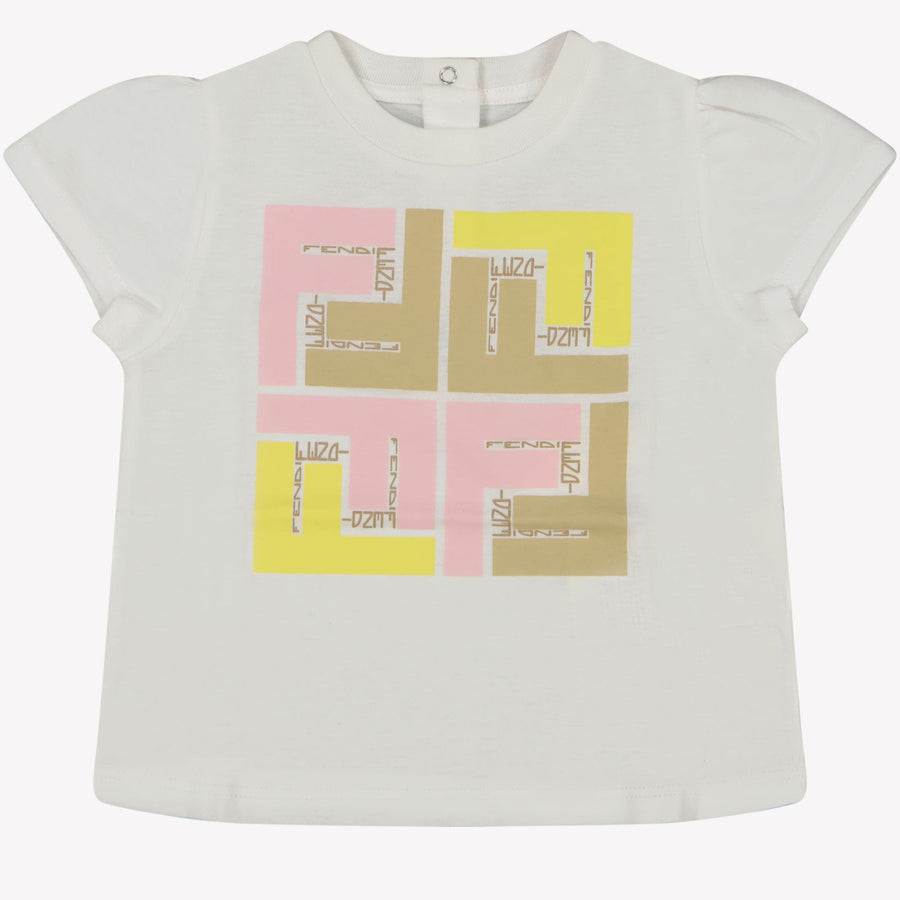 Fendi Baby Meisjes T-Shirt Wit