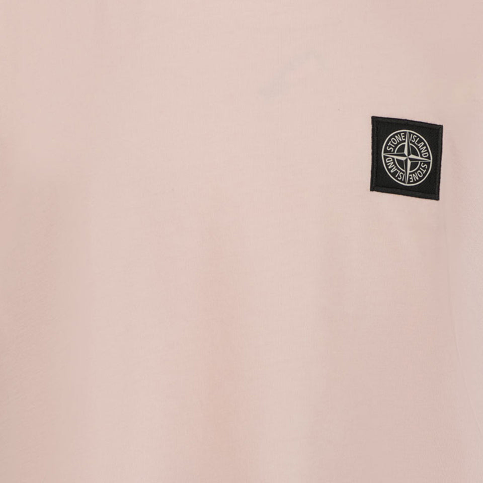 Stone Island Kinder Jongens T-Shirt In Licht Roze