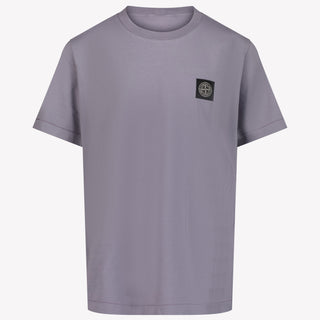 Stone Island Kinder Jongens T-Shirt In Lila