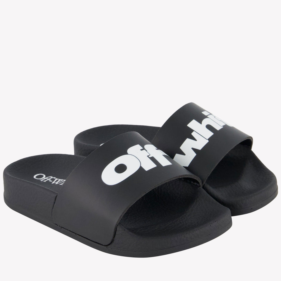 Off-White Jongens Slippers In Zwart