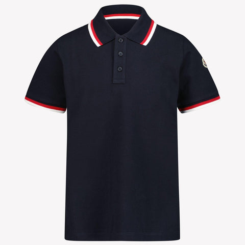 Moncler Kids Boys Polo  Navy