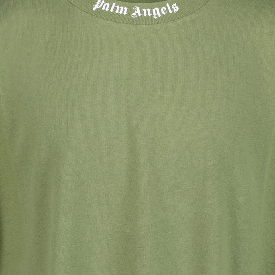 Palm Angels Kinder Jongens T-Shirt Donker Groen