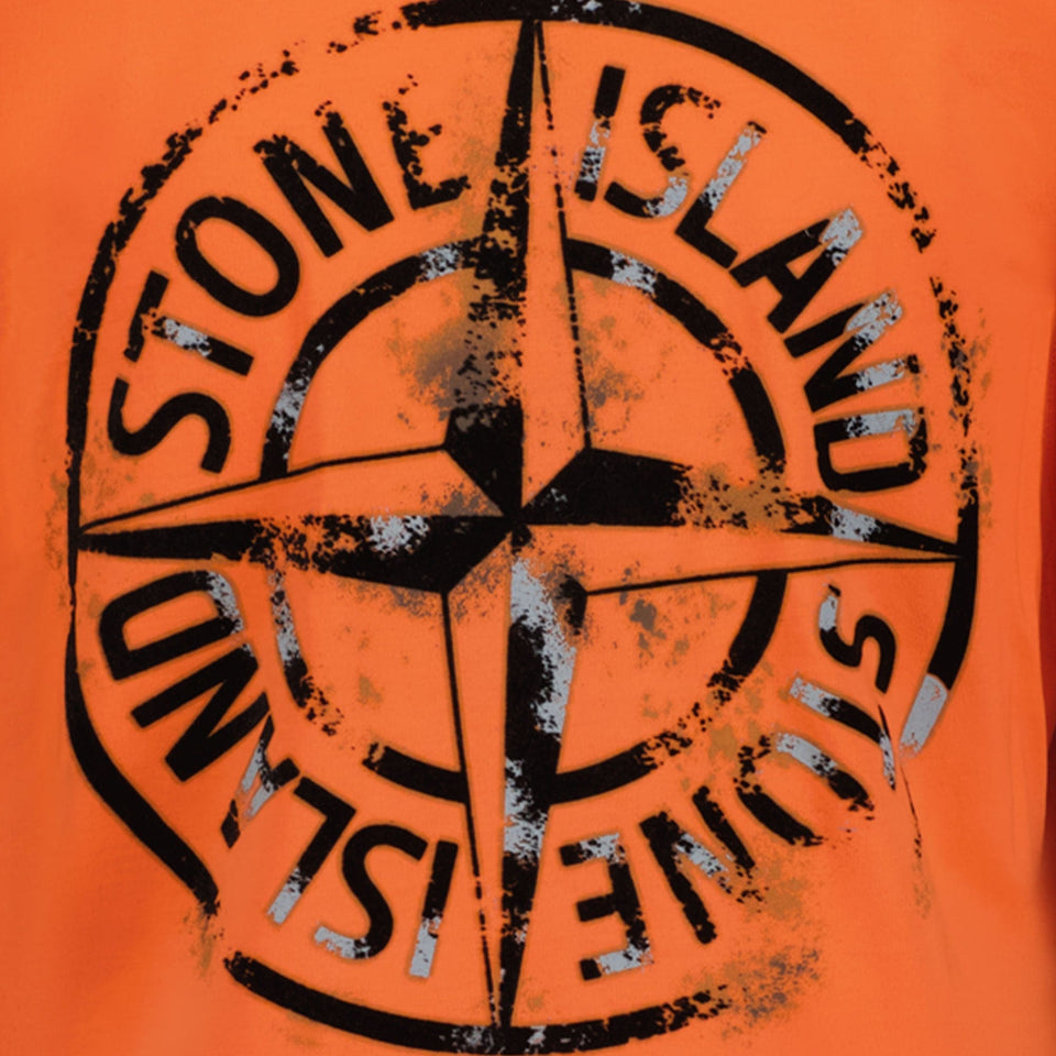 Stone Island Jongens T-shirt Oranje
