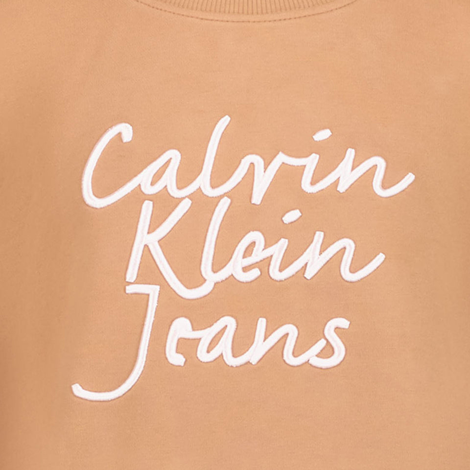 Calvin Klein Kinder Meisjes Trui Licht Bruin