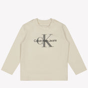 Calvin Klein Baby Unisex T-Shirt In Off White