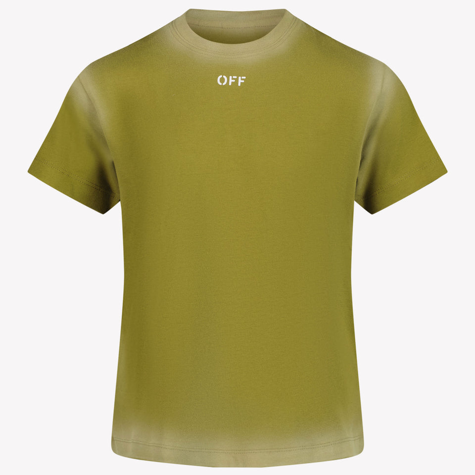 Off-White Jongens T-shirt Olijf Groen