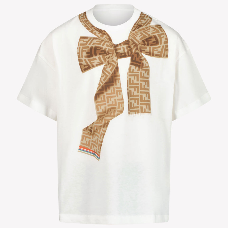 Fendi Kinder Meisjes T-Shirt In Wit