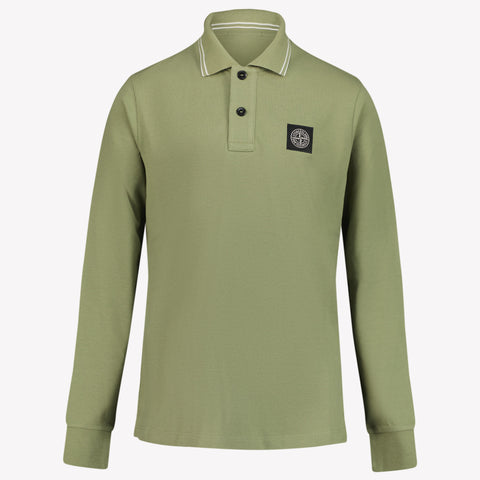 Stone Island Boys Polo Olive Green