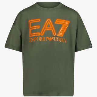 Ea7 Kinder Jongens T-shirt Army 4Y